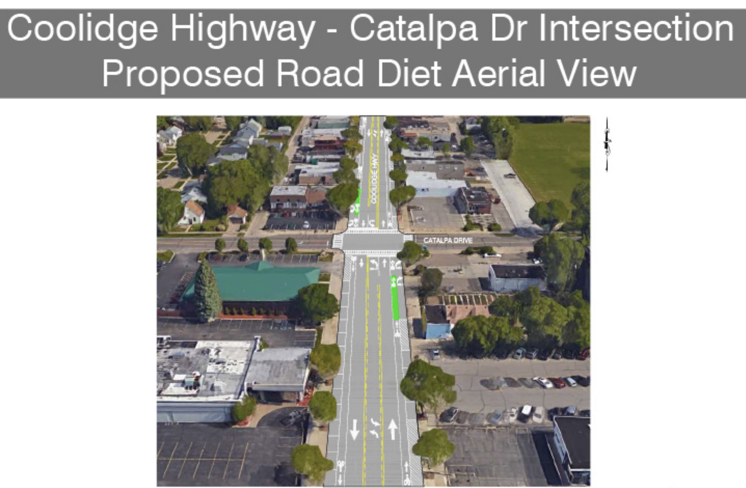 Coolidge Road Diet - Catalpa Aerial View - Copy